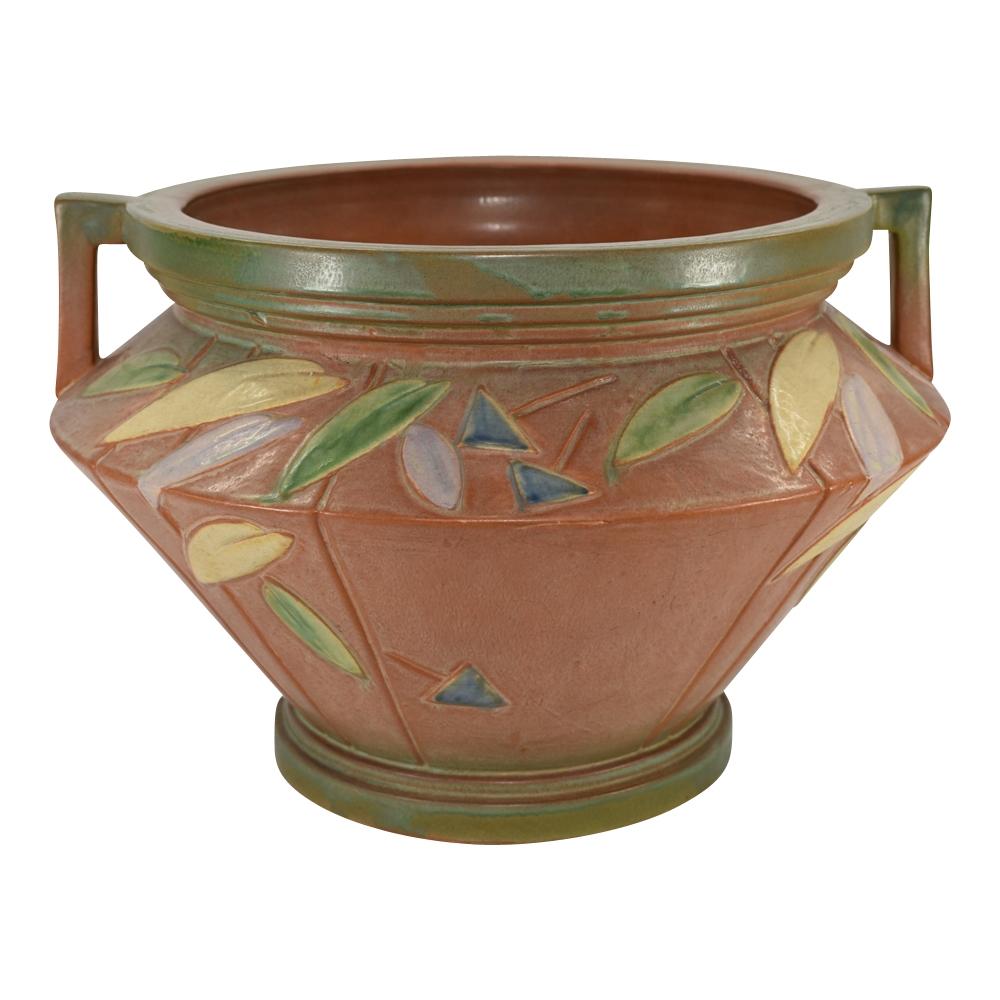 Roseville Futura Tan 1928 Vintage Art Pottery Ceramic Jardiniere Planter 616-10 - Just Art Pottery