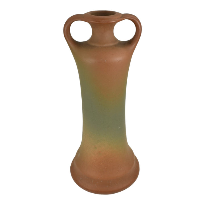 Weller Dickens Ware 1900s Vintage Art Pottery Female Golfer Brown Ceramic Vase