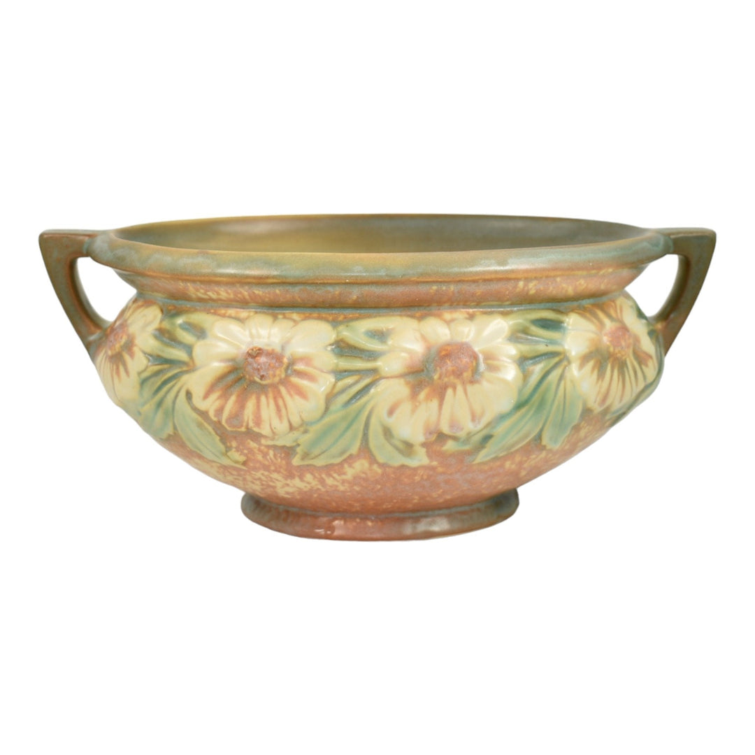 Roseville Dahlrose 1928 Vintage Arts And Crafts Pottery Ceramic Bowl 180-8 - Just Art Pottery