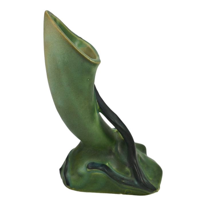 Roseville Dogwood Smooth Green 1920 Vintage Art Deco Pottery Ceramic Bud Vase - Just Art Pottery