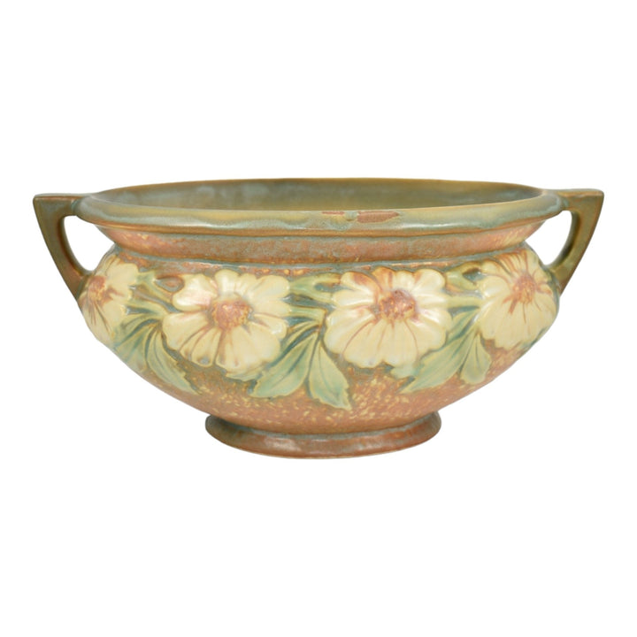 Roseville Dahlrose 1928 Vintage Arts And Crafts Pottery Ceramic Bowl 180-8 - Just Art Pottery