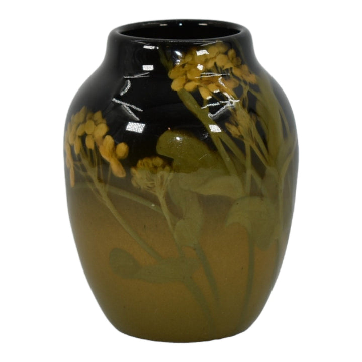 Rookwood 1901 Vintage Art Pottery Standard Glaze Yellow Flower Vase 654D - Just Art Pottery