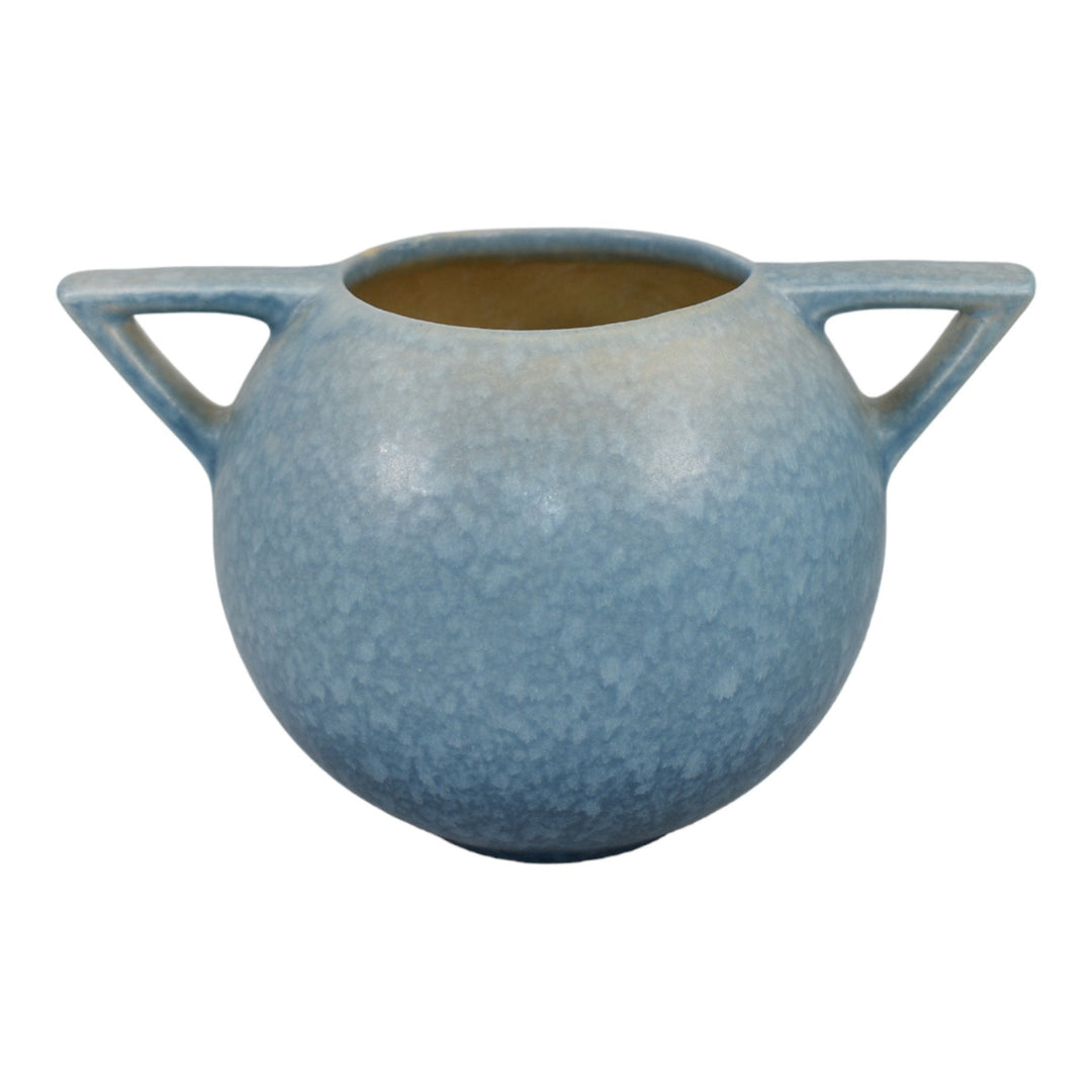 Roseville Rozane Patterns Blue 1941 Mid Century Modern Art Pottery Vase 398-4 - Just Art Pottery
