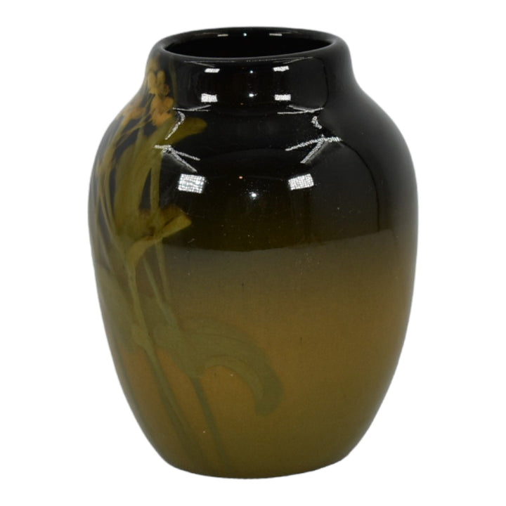 Rookwood 1901 Vintage Art Pottery Standard Glaze Yellow Flower Vase 654D - Just Art Pottery
