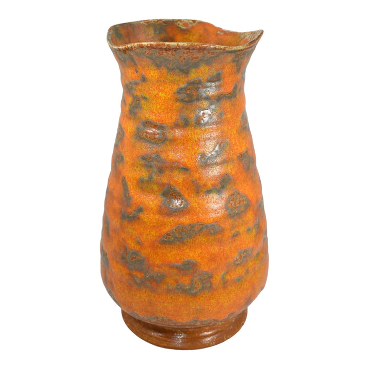 Royal Haeger 1970s Modern Deco Art Pottery Orange Peel Lava Glaze Vase 4207-13 - Just Art Pottery