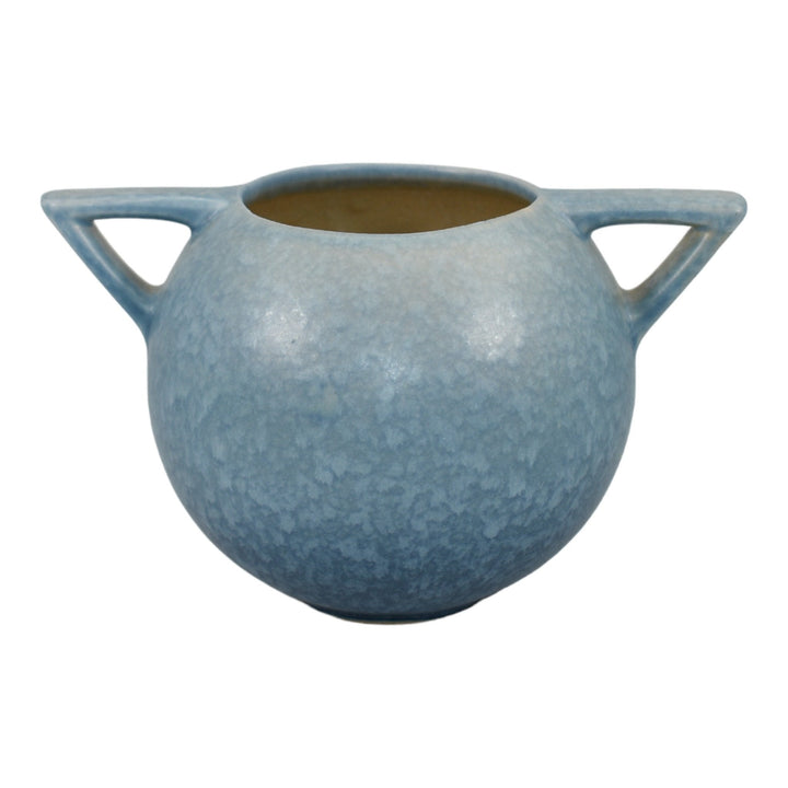 Roseville Rozane Patterns Blue 1941 Mid Century Modern Art Pottery Vase 398-4 - Just Art Pottery