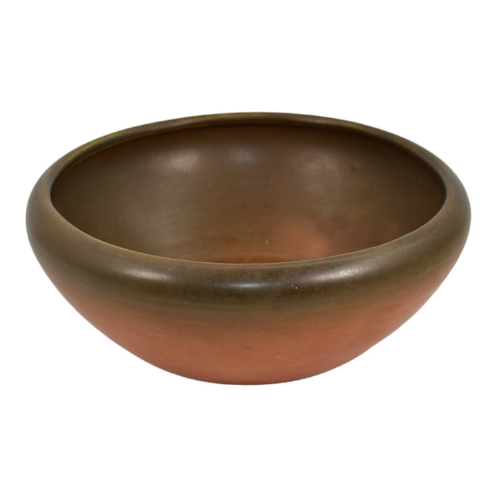 Roseville Rosecraft Burnt Orange 1920s Arts And Crafts Pottery Ceramic Bowl 74-6