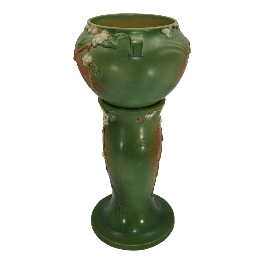 Roseville Snowberry Green 1947 Vintage Pottery Ceramic Jardiniere Planter 1J-8 - Just Art Pottery