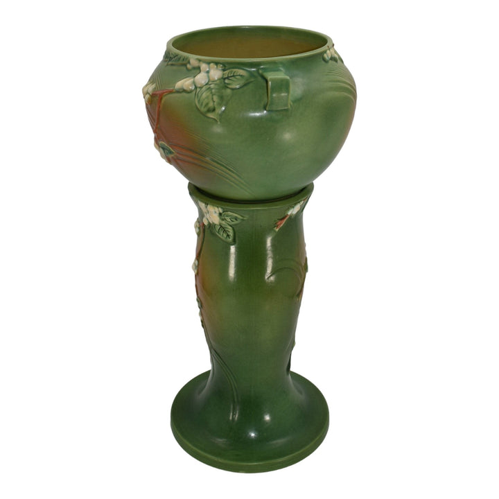 Roseville Snowberry Green 1947 Vintage Pottery Ceramic Jardiniere Planter 1J-8 - Just Art Pottery