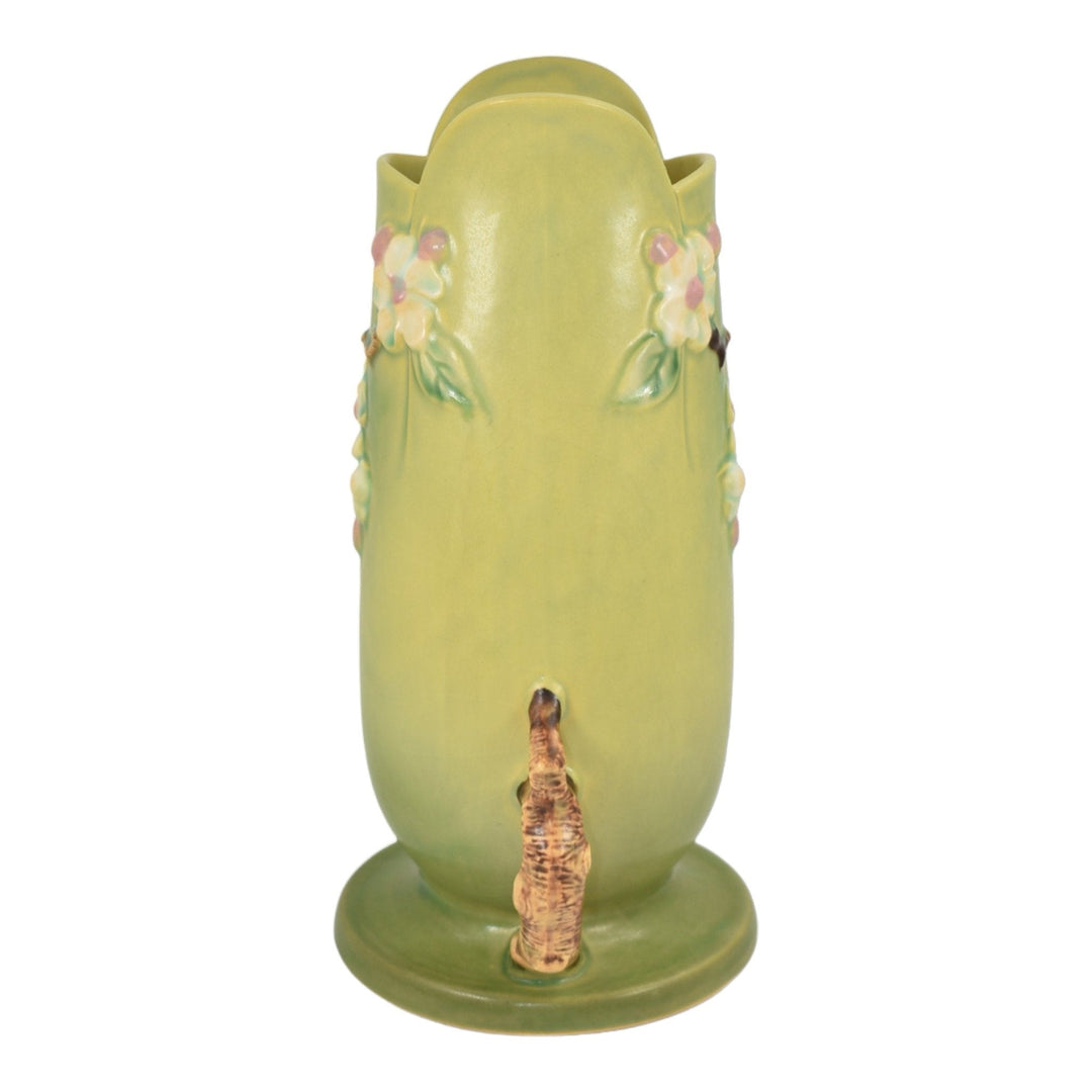 Roseville Apple Blossom Green 1949 Mid Century Modern Art Pottery Vase 389-10 - Just Art Pottery