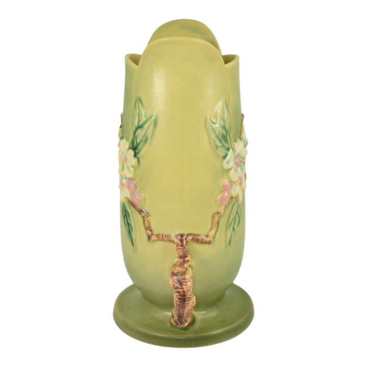 Roseville Apple Blossom Green 1949 Mid Century Modern Art Pottery Vase 389-10 - Just Art Pottery