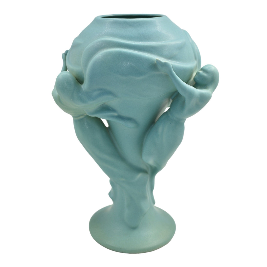 Van Briggle Pottery Limited Edition Figural Blue Angel Sculpture Vase Stevenson - Just Art Pottery