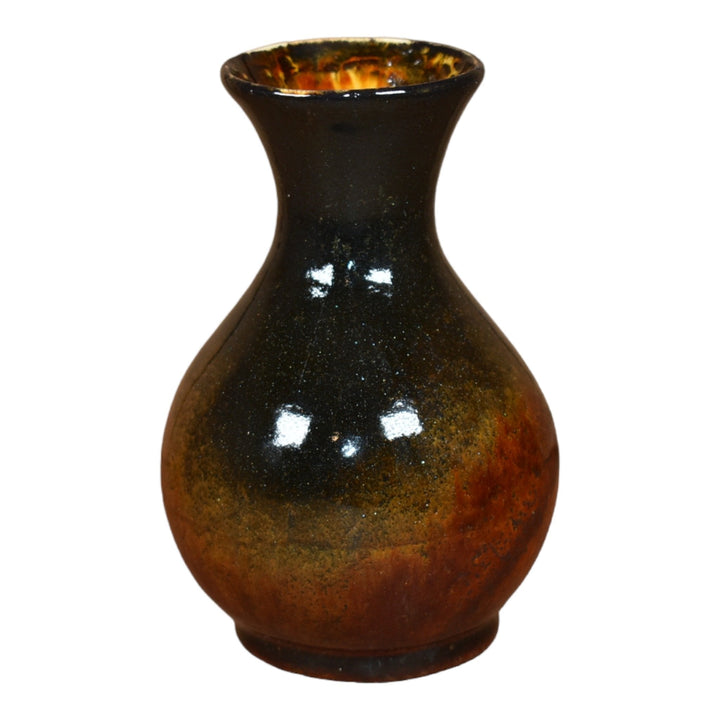 Teco Aventurine Metallic Glaze Vintage Arts And Crafts Pottery Ceramic Vase - Just Art Pottery