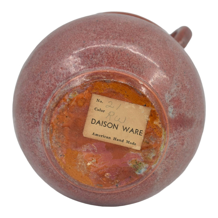 JB Cole Daison Ware Carolina Vintage Hand Made Art Pottery Red Handled Vase 21 - Just Art Pottery