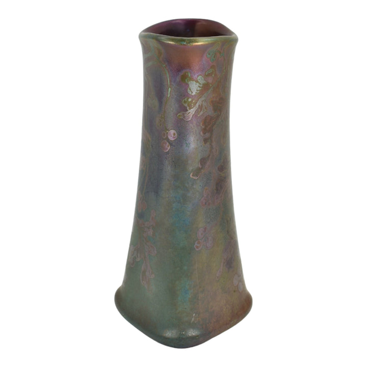Weller Sicard 1902-07 Art Nouveau Pottery Iridescent Luster Floral Vase - Just Art Pottery