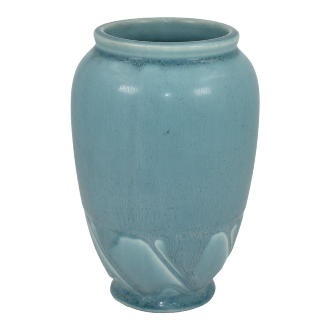 Rookwood 1938 Vintage Art Deco Pottery Matte Blue Ceramic Flower Vase 2283 - Just Art Pottery