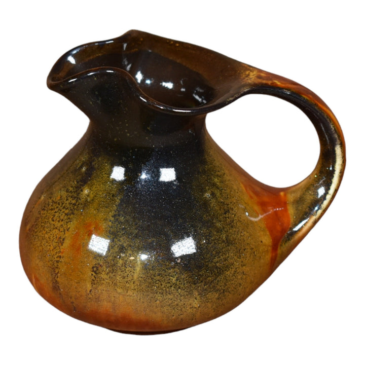 Teco Aventurine Metallic Glaze Vintage Arts And Crafts Pottery Ceramic Ewer - Just Art Pottery