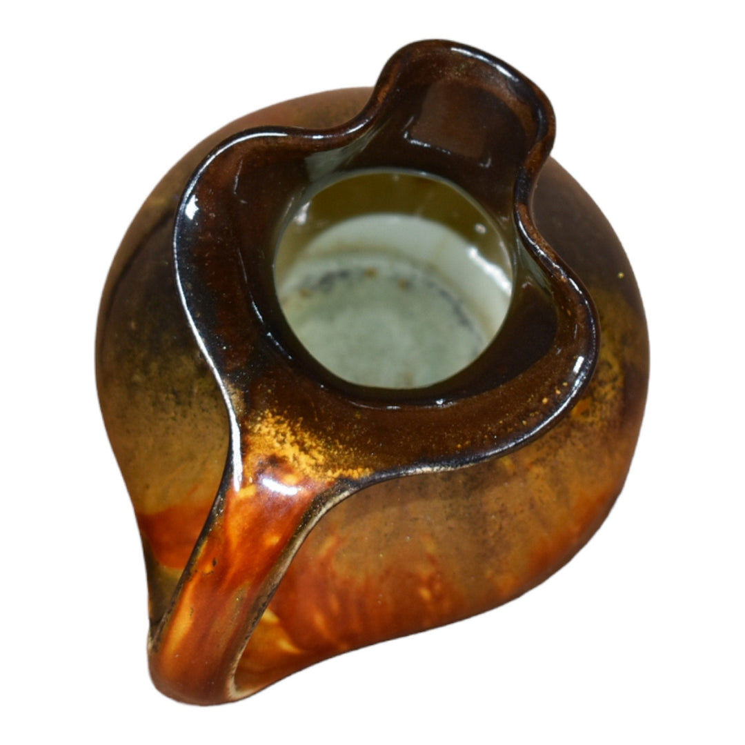 Teco Aventurine Metallic Glaze Vintage Arts And Crafts Pottery Ceramic Ewer - Just Art Pottery