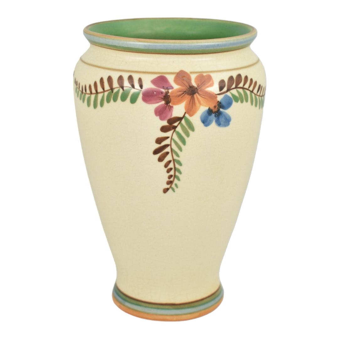 Weller Bonito 1927-33 Art Pottery Hand Painted Floral Ceramic Vase Artist Signed - Just Art Pottery