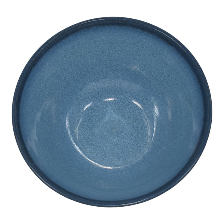 Marblehead Vintage Arts and Crafts Pottery Blue Flaring Rim Ceramic Bowl - Just Art Pottery