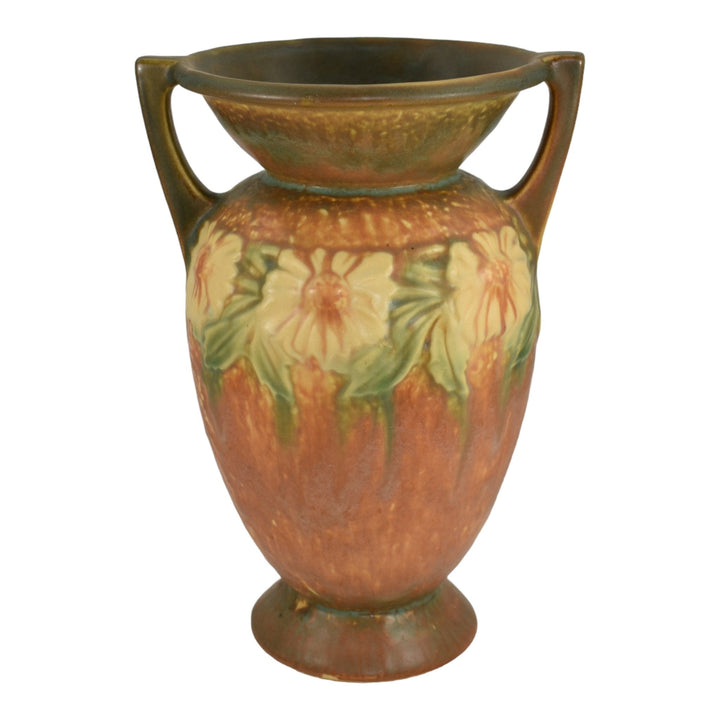 Roseville Dahlrose 1928 Vintage Arts And Crafts Pottery Ceramic Vase 369-10 - Just Art Pottery