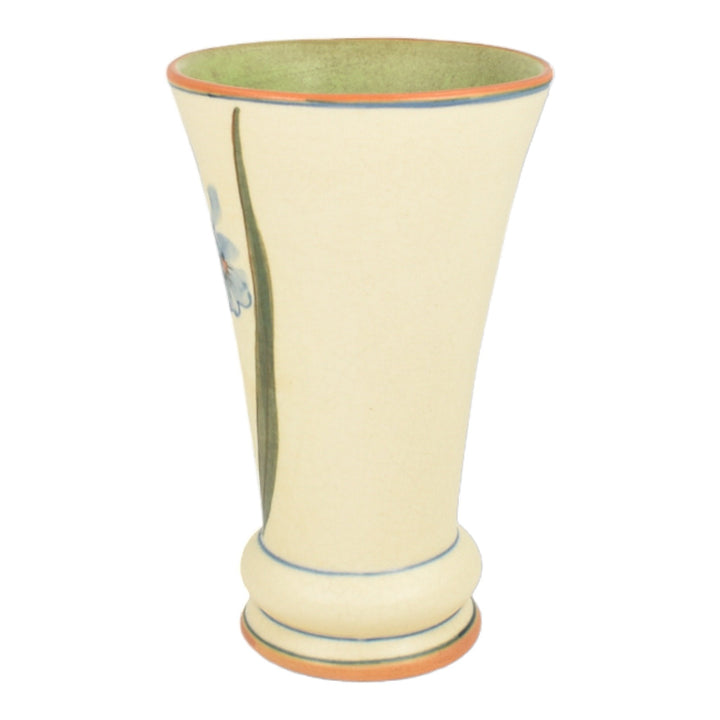 Weller Bonito 1927-33 Pottery Hand Painted Blue Flower Ceramic Vase Walch - Just Art Pottery