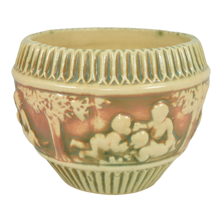 Roseville Donatello 1916 Antique Art Pottery Ceramic Jardiniere Planter 575-5 - Just Art Pottery