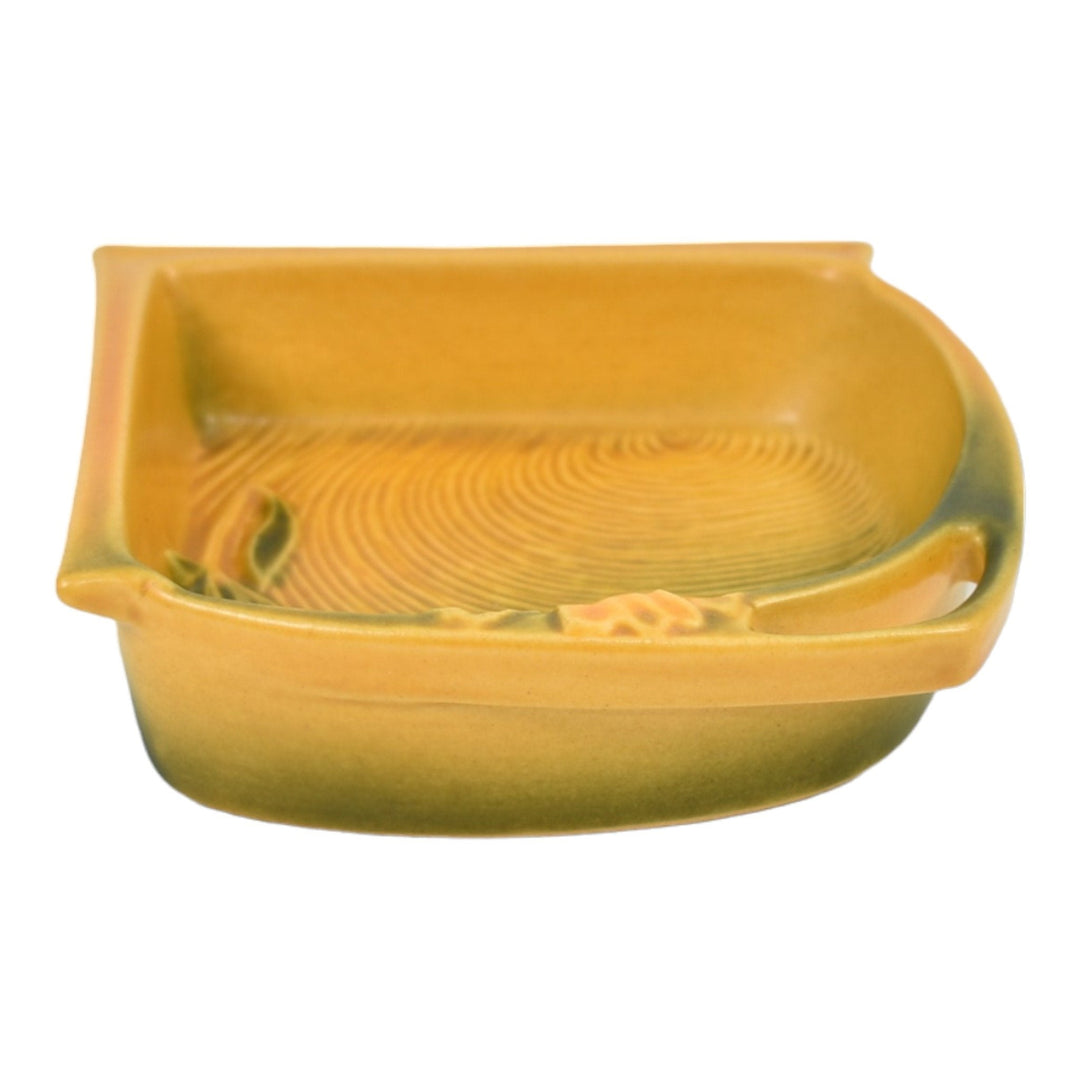 Roseville Peony Yellow 1942 Mid Century Modern Art Pottery Ceramic Tray 434-6 - Just Art Pottery