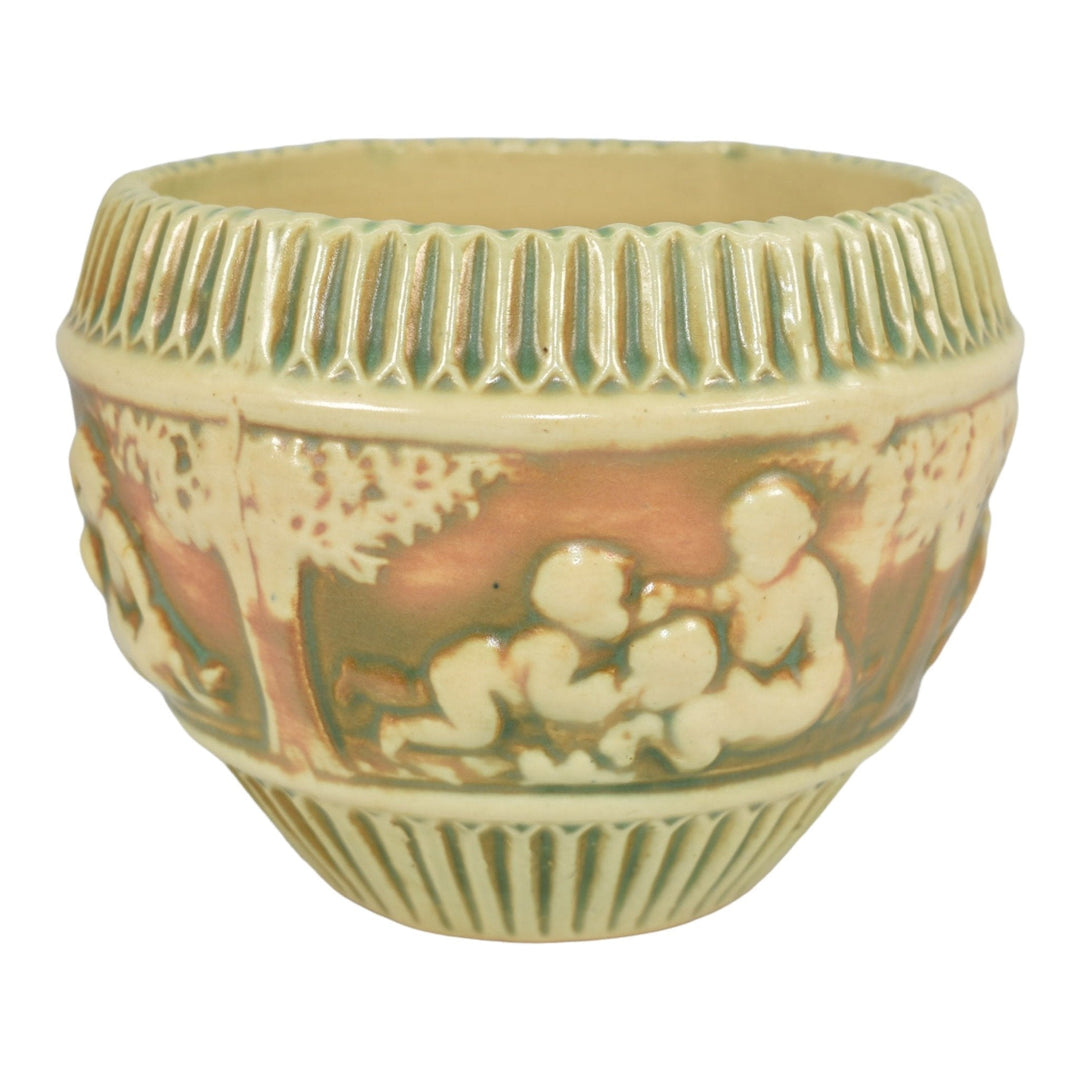 Roseville Donatello 1916 Antique Art Pottery Ceramic Jardiniere Planter 575-5 - Just Art Pottery