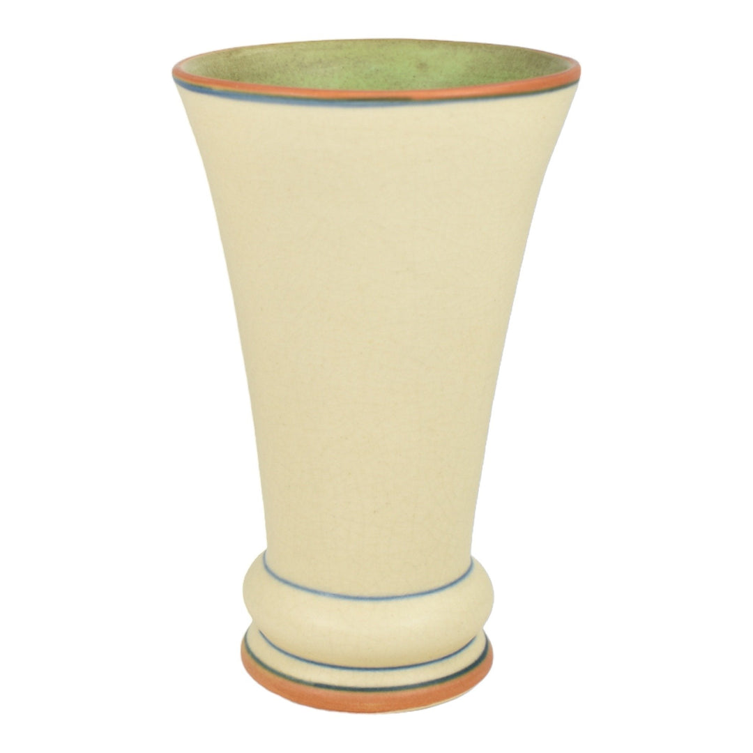 Weller Bonito 1927-33 Pottery Hand Painted Blue Flower Ceramic Vase Walch - Just Art Pottery