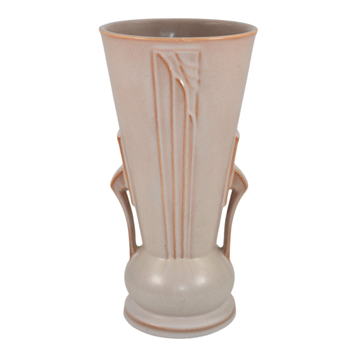 Roseville Moderne White 1936 Vintage Art Deco Pottery Ceramic Flower Vase 801-10 - Just Art Pottery