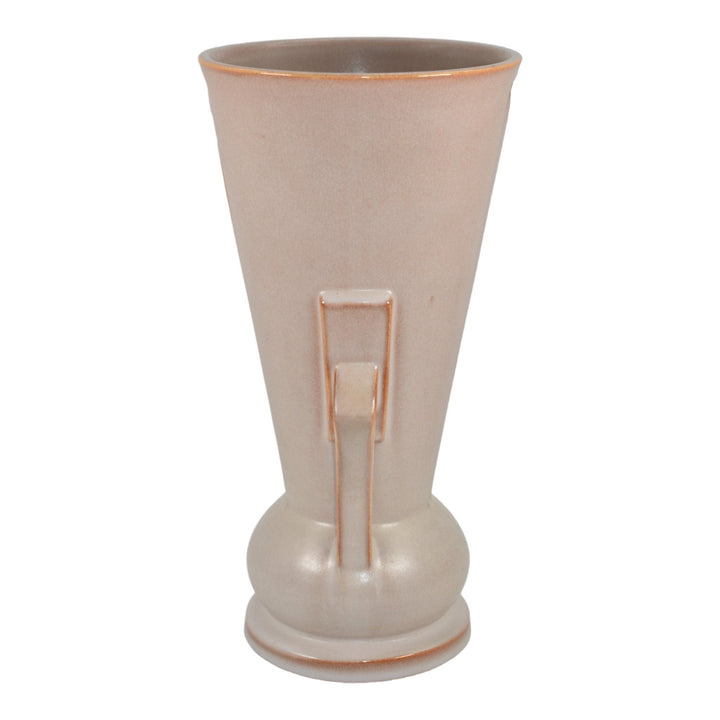 Roseville Moderne White 1936 Vintage Art Deco Pottery Ceramic Flower Vase 801-10 - Just Art Pottery