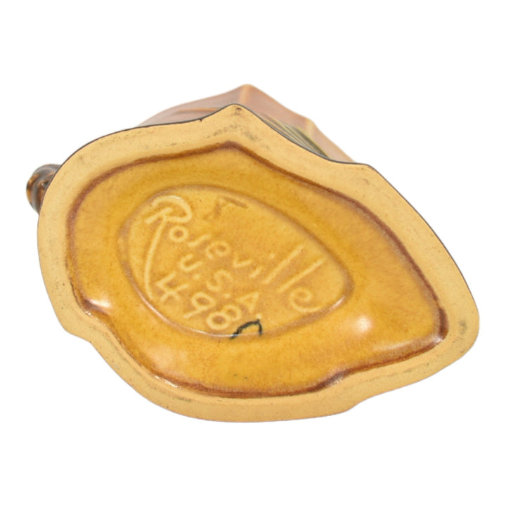 Roseville Pine Cone Brown 1953 Vintage Art Pottery Match Stick Holder 498 - Just Art Pottery
