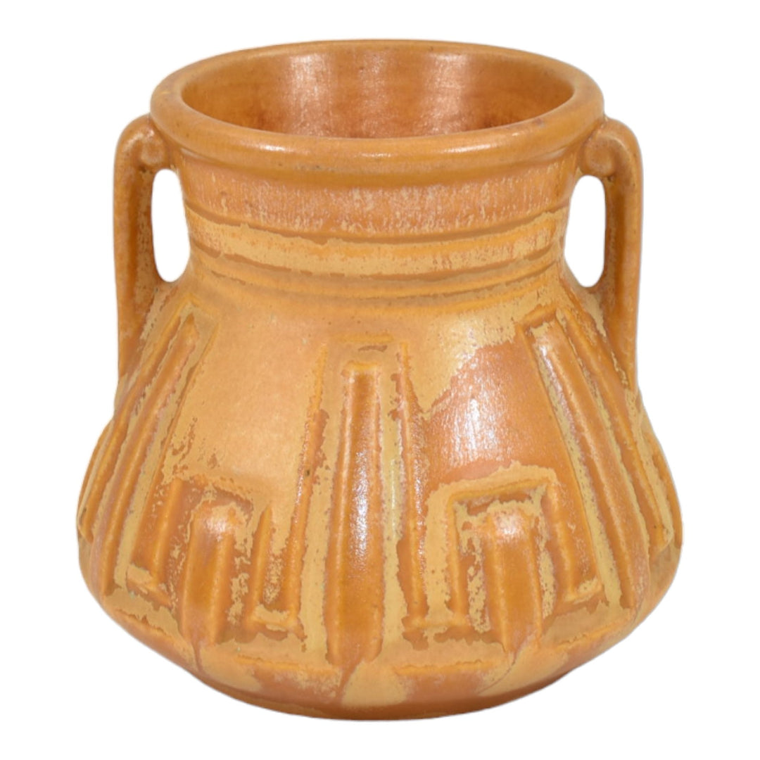 Rookwood 1906 Pottery Matte Brown Vellum Carved Pine Cone Vase 881D (Fechheimer) - Just Art Pottery