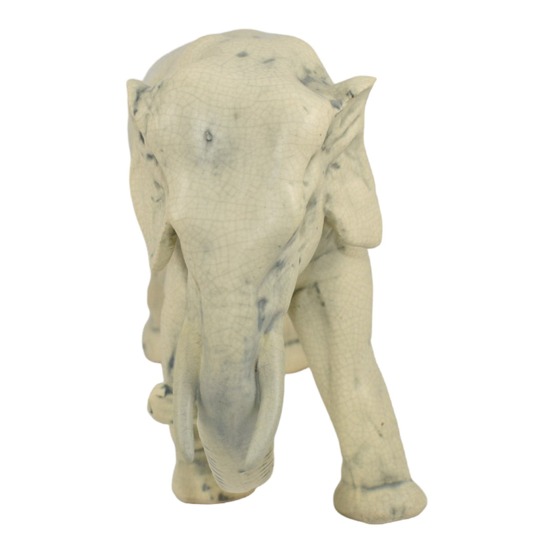 Weller Muskota 1920s Vintage Art Pottery White Elephant Ceramic Figurine Statue - Just Art Pottery