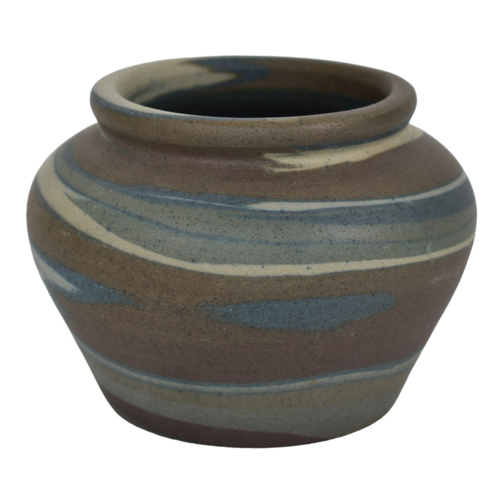Niloak Mission Swirl 1910-24 Vintage Hand Made Pottery Ceramic Planter 4" Vase - Just Art Pottery