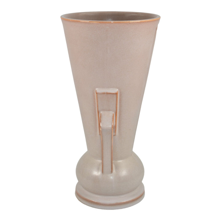 Roseville Moderne White 1936 Vintage Art Deco Pottery Ceramic Flower Vase 801-10 - Just Art Pottery