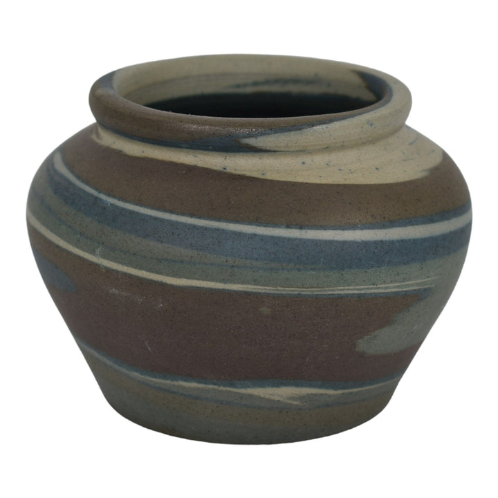 Niloak Mission Swirl 1910-24 Vintage Hand Made Pottery Ceramic Planter 4" Vase - Just Art Pottery