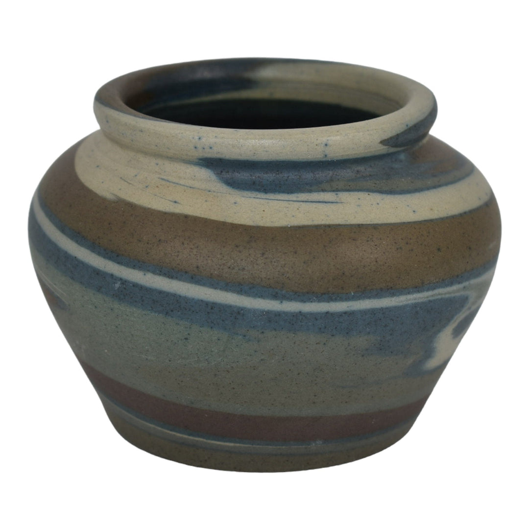 Niloak Mission Swirl 1910-24 Vintage Hand Made Pottery Ceramic Planter 4" Vase - Just Art Pottery