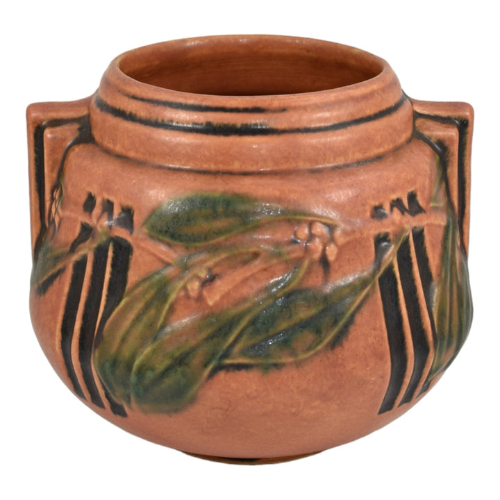 Roseville Laurel Red 1934 Vintage Arts And Crafts Pottery Ceramic Vase 250-6 - Just Art Pottery