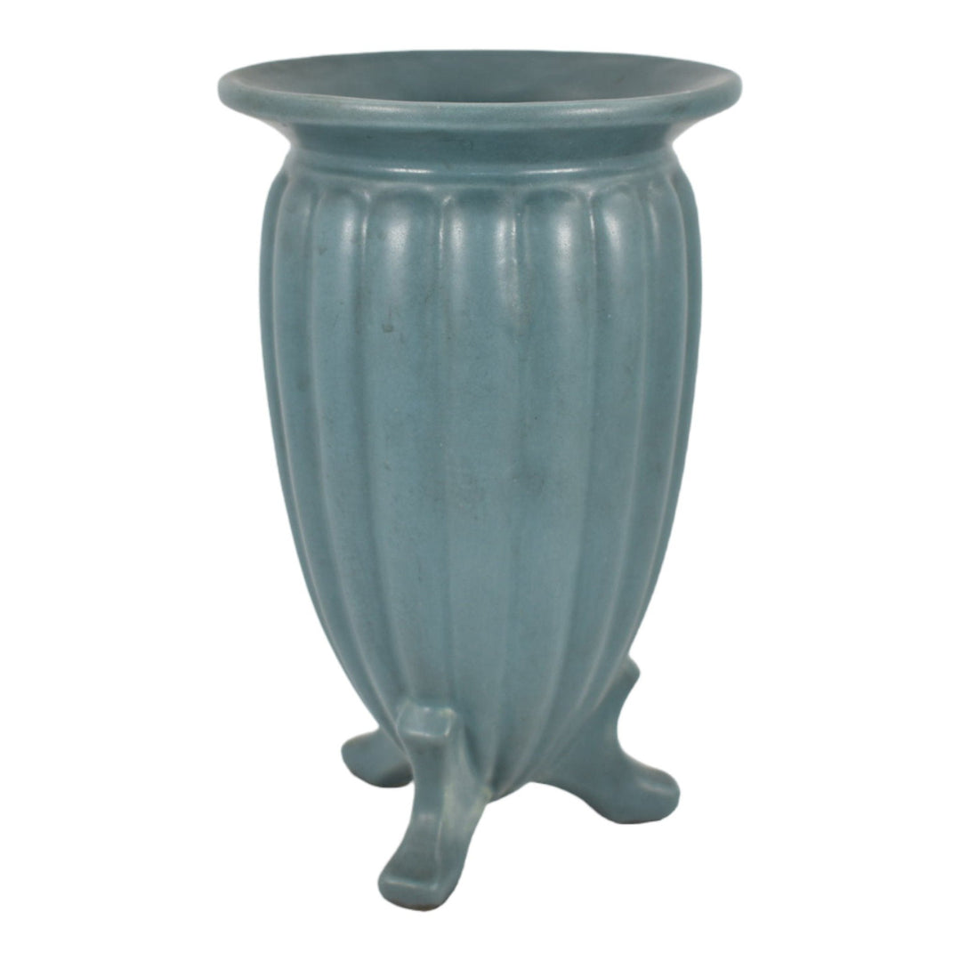 Roseville Lombardy Blue 1926 Vintage Art Deco Pottery Ceramic Flower Vase 350-8 - Just Art Pottery