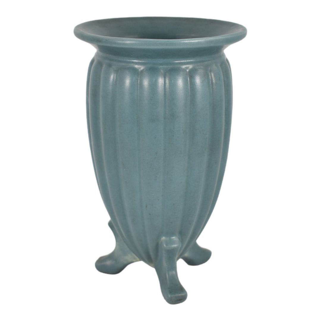 Roseville Lombardy Blue 1926 Vintage Art Deco Pottery Ceramic Flower Vase 350-8 - Just Art Pottery