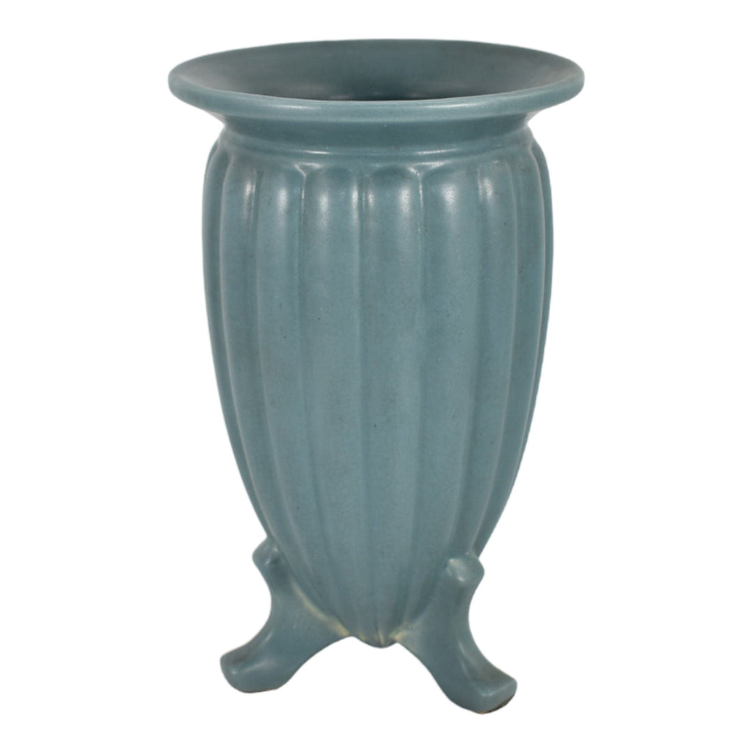 Roseville Lombardy Blue 1926 Vintage Art Deco Pottery Ceramic Flower Vase 350-8 - Just Art Pottery