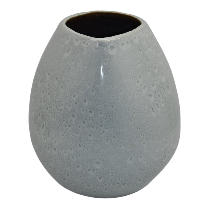 Russel Wright Bauer 1940s Mid Century Modern Art Pottery Gray Crystalline Vase - Just Art Pottery