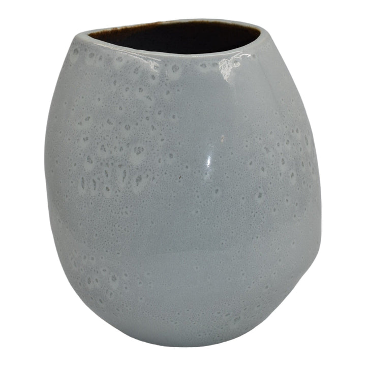 Russel Wright Bauer 1940s Mid Century Modern Art Pottery Gray Crystalline Vase - Just Art Pottery