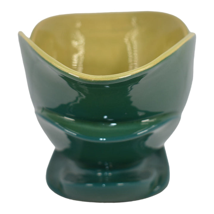 Roseville Mayfair Green 1954 Vintage Mid Century Modern Art Pottery Bowl 1010-10 - Just Art Pottery