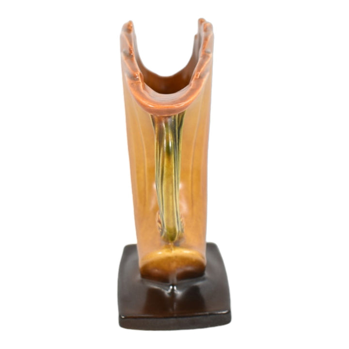 Roseville Pine Cone Brown 1953 Mid Century Modern Art Pottery Flower Vase 472-6 - Just Art Pottery