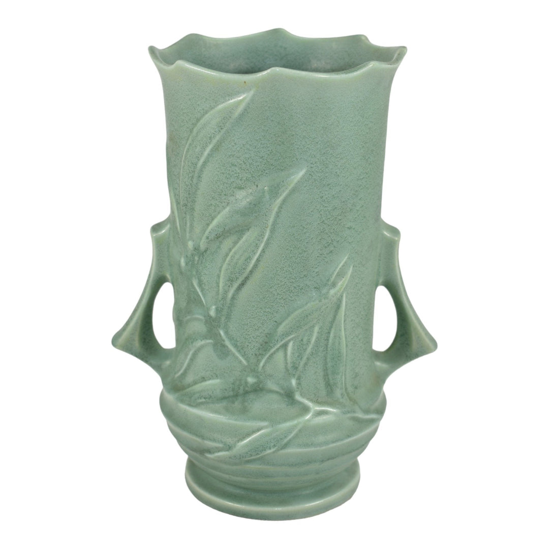Roseville Crystal Green 1939 Vintage Art Deco Pottery Ceramic Flower Vase 935-8 - Just Art Pottery