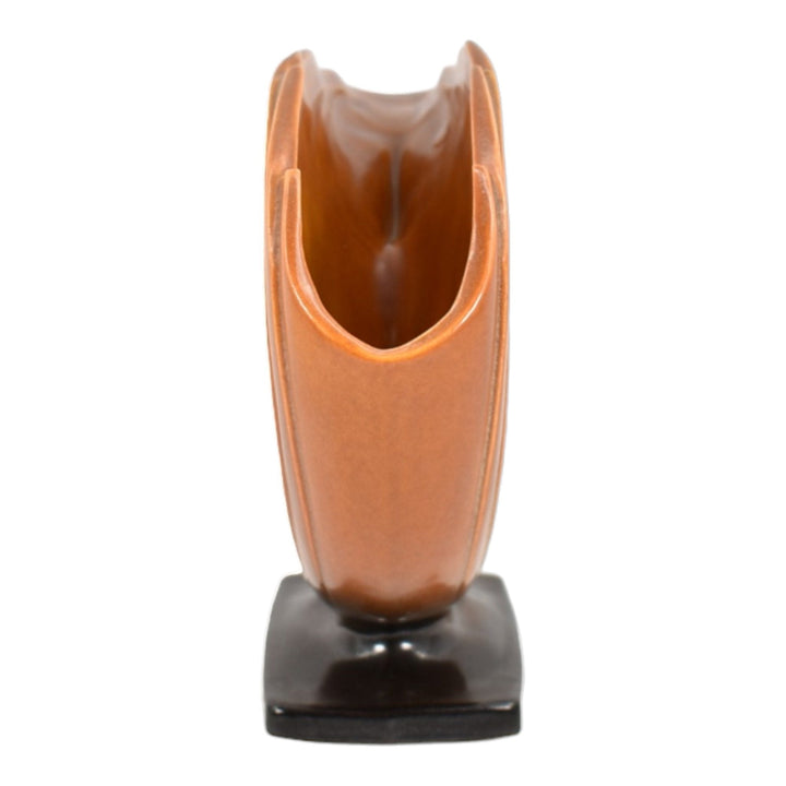Roseville Pine Cone Brown 1953 Mid Century Modern Art Pottery Flower Vase 472-6 - Just Art Pottery