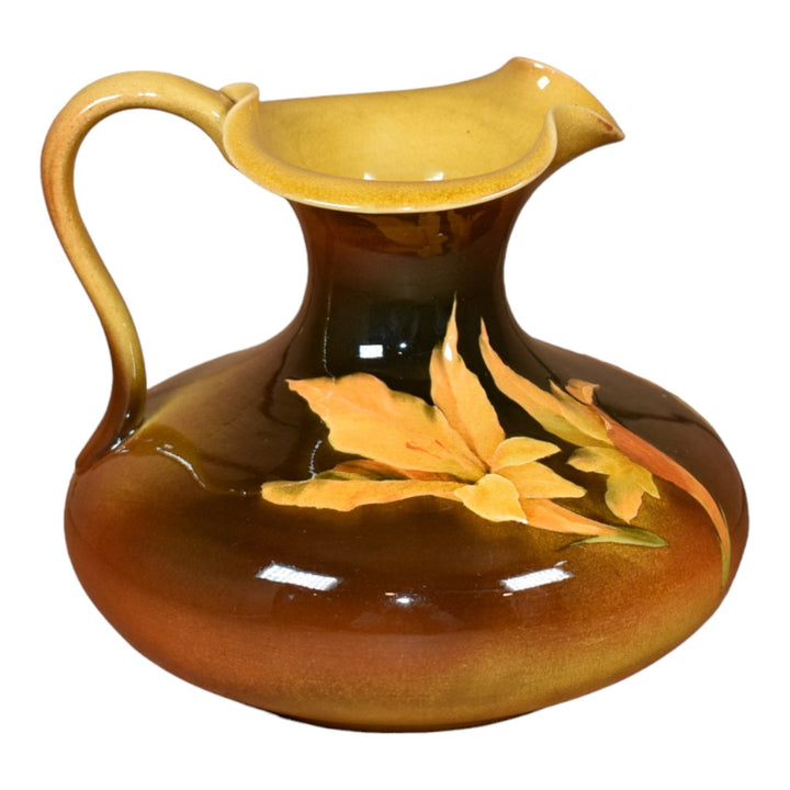 Rookwood 1890 Vintage Art Pottery Standard Glaze Orange Lilies Ewer 495 Willcox - Just Art Pottery